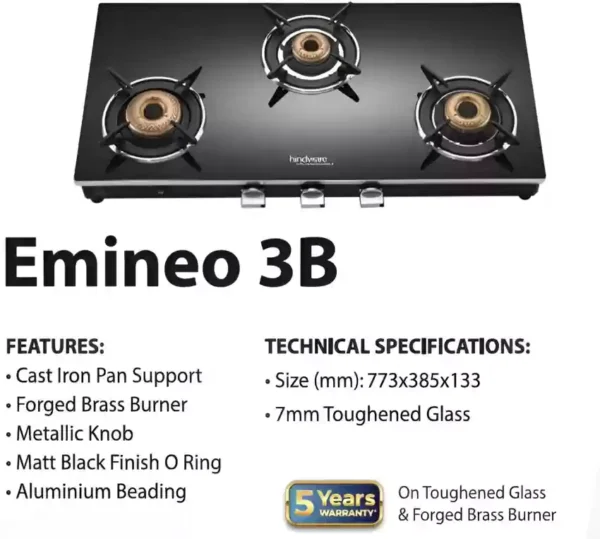 3 burner gas stove