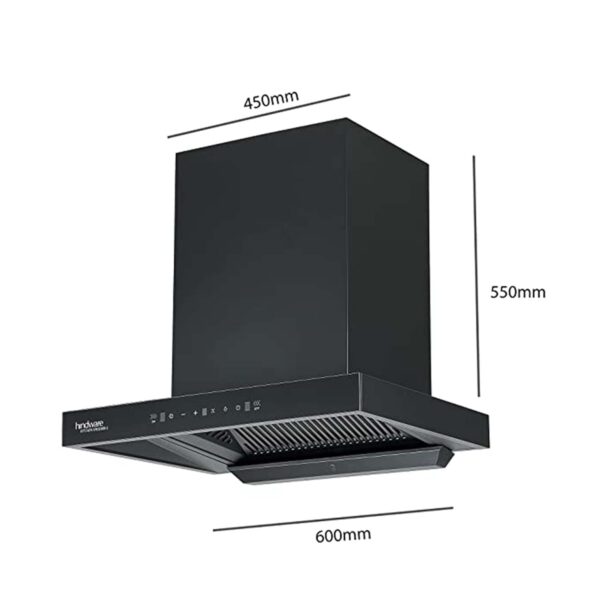 Hindware Smart Appliances Atlanta 60 cm 1350 m³/hr Filterless Auto-Clean Kitchen Chimney With MaxX Silence Technology, Motion Sensor (32% Less Noise, Touch Control, Black) - Image 4